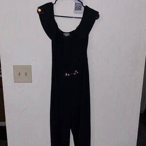 J for Justify Black Jumpsuit with Silver Details